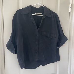 Zara Short Sleeve Button Up Shirt